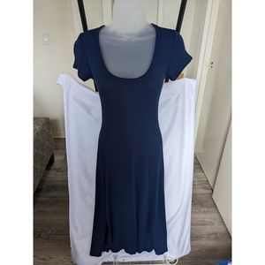 See You Monday Blue Dress with Slit - Size: M